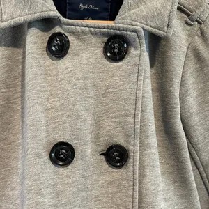 American Eagle Outfitters‎ XL Vintage Y2K Fleece Light Gray Peacoat thumbnail 4