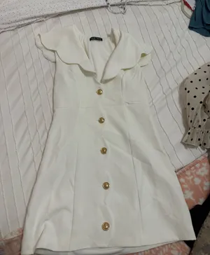Shein White Dress Scalloped thumbnail 1