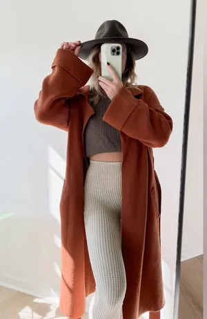 Knit coatigan with waist tie thumbnail 4