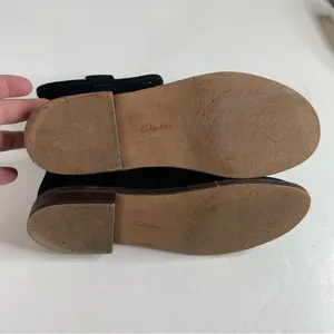 Clarks Somerset Cabaret Black Suede‎ Ankle Booties Size 9.5 thumbnail 7
