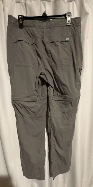 REI Co-op Convertible Pants Size 12 Gray Hiking Zip Off Cargo thumbnail 4