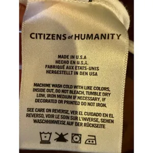 Citizens of Humanity Shirt Women XS White Cotton Flutter Sleeve Crew Neck Tee‎ thumbnail 10