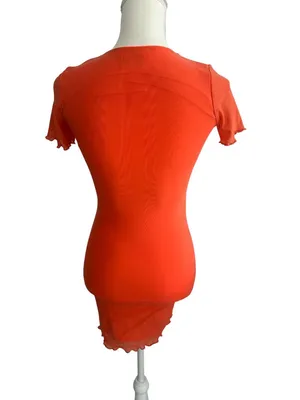 WHITE FOX Orange Bodycon Cutout Stretch Dress Size XS thumbnail 5