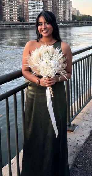 Birdy Grey Emerald Green Satin Maxi dress thumbnail 3