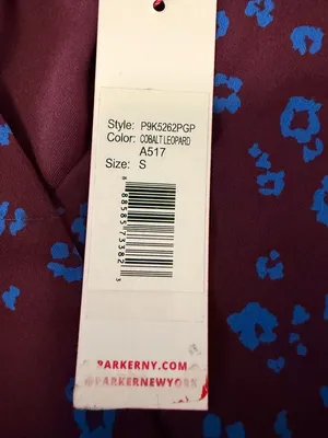 NWT Parker Surplice Ruffle Mini Dress Plum Blue Animal Print Small thumbnail 6