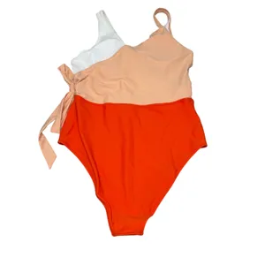 Cupshe NWT Orange And White Bowknot One piece Swimsuit Large‎ thumbnail 4