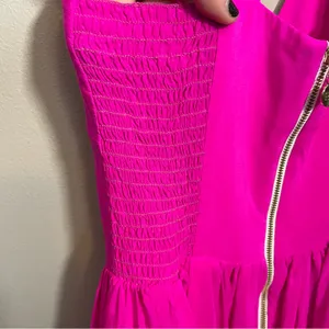 Amanda Uprichard 100% Silk Hot Pink Dress thumbnail 2