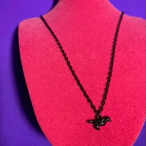 Gothic Black Raven Necklace Jewelry Halloween thumbnail 1