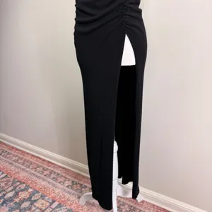 Free People Black Strapless Ruched Side Slit Maxi Blouse Medium OB1438914 thumbnail 4