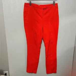 Dalia Womens Dress Pants Red Textured Ankle Tapered Trousers Size 4 thumbnail 3
