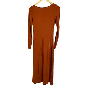 Wilfred Aritzia Rust Orange Long Sleeve‎ Side Slit midi Dress Small thumbnail 7