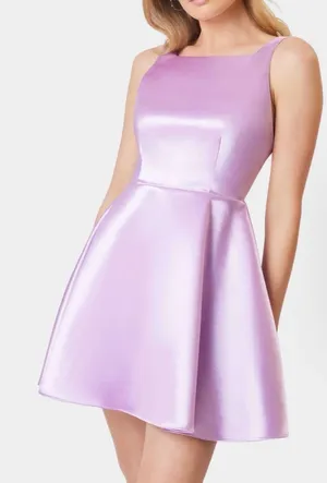 Elliatt Lilac Satin Fit & Flare Mini Dress thumbnail 1