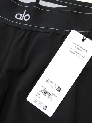 NWT Alo W51432R Suit Up Trouser (Regular) in Black Wide Leg Pants XS thumbnail 4