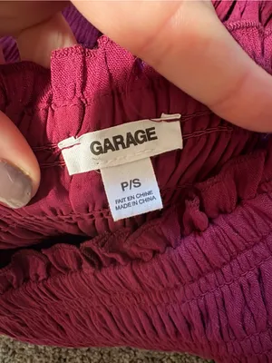 Garage Strapless Smocked Skater Dress Romper in Deep Magenta with Shirred Top thumbnail 4