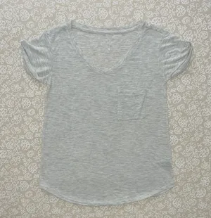 Aerie Striped V-Neck Shirt thumbnail 1