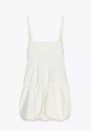 Zara mini dress balloon cut out Elegant off White Sleeveless Dress thumbnail 15