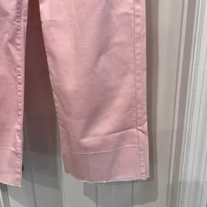 APNY New York Womens Pink Wide Leg Jeans High Rise Raw Hem Size 12 Stretch Denim thumbnail 2