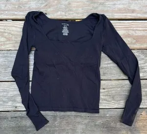 Free People Intimately Long Sleeve Top M/L Black thumbnail 1
