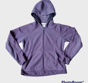 COLUMBIA Purple Full Zip Fleece Hoodie Women's Size‎ Large thumbnail 1