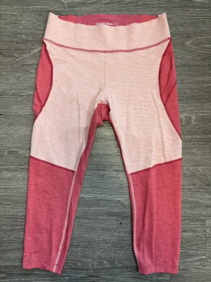 Outdoor Voices two-tone, cropped leggings featuring a distinct pink and light pink colorblock thumbnail 1