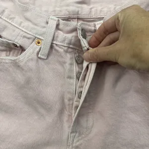Levi's 501 Original Fit Jeans Pink Button Fly Straight Leg Women's 26 x 30 thumbnail 3