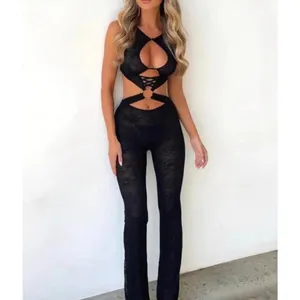 Outcast Jumpsuit Cutouts Lace Oakley Size L Black thumbnail 9