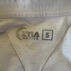 ZYIA Active women's polo shirt white short sleeve collared lightweight small thumbnail 6