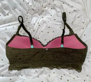 PINK Victoria's Secret Olive Lace Wireless Bralette thumbnail 2