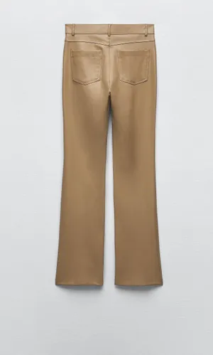 Faux Leather Mini Flare Pants thumbnail 4