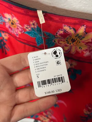 NEW Free People Bali Take Me With You Embroidered Mini Shift Dress in Red thumbnail 10
