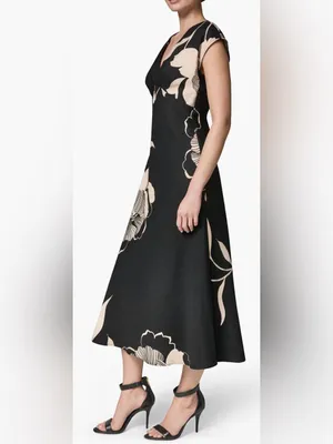 NEW Donna Karan New York Floral Print Midi Dress sz 8 thumbnail 3