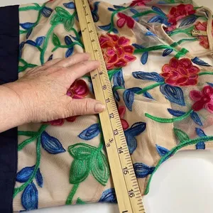 Acevog size L embroidered top blue knit skirt. thumbnail 5