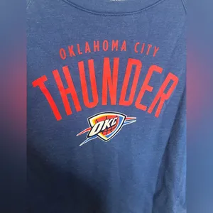 NBA Sz Small Womens Fleece Lined OKC OklahomaCity Thunder Blue Cotton Sweatshirt thumbnail 14