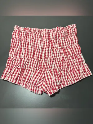 Red Gingham Smocked Shorts thumbnail 3