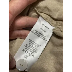 Quince 100% European Linen Button Front Belted Midi Shirt Dress Sand Beige L thumbnail 8