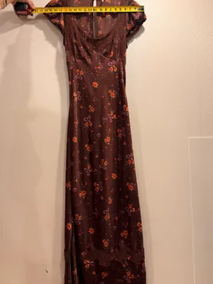 Free People Butterfly Babe Burgundy Floral Satin Lace-Trim Maxi Dress thumbnail 5