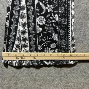 Maternity Vibes Floral Flare Leggings Black White Boho Bell Bottom Size S thumbnail 4