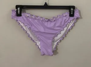 PINK Victoria's Secret Lilac Ruffle Bikini Bottoms thumbnail 1