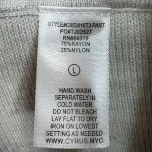 Cyrus Size L Lounge Pants Wide Leg Ribbed Knit Heather Gray C852416TJ Relaxed thumbnail 6
