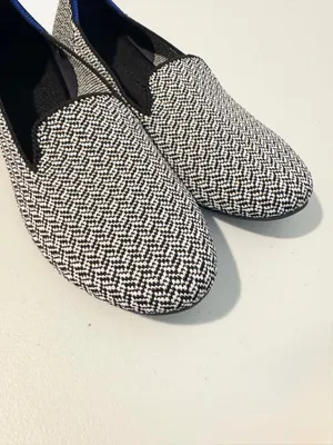 Rothys The Loafer in Slate Herringbone Size 7.5 Academia Minimalist Flats Office thumbnail 5