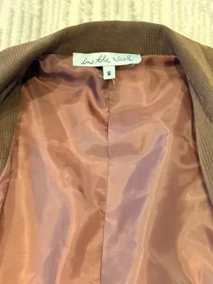 NEW In the Wash women's size 6 brown suede look long jacket thumbnail 4