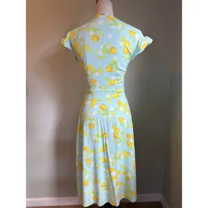 Beach Bunny Lemon Tie Midi Dress Blue Yellow S boho whimsi daintycottage fairy thumbnail 5