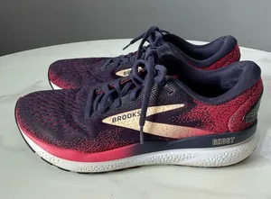 Brooks Ghost Women's Running Shoes - Navy and Pink thumbnail 1