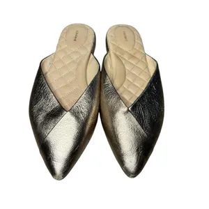 Birdies The Swan Gold Leather Mules Women's 8 Pointed Toe Slip On Flats thumbnail 4