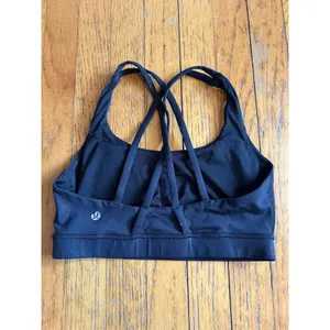 Lululemon Sports Bra Womens 6 Black Strappy Crossback Yoga Activewear Top thumbnail 3