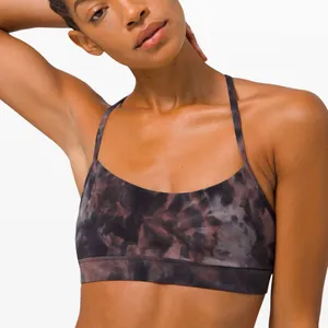 Lululemon Flow Y Bra Nulu Diamond Dye Graphite Grey Pink Pastel 8 thumbnail 1