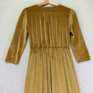 BALTIC BORN Sofia Gold Velvet Wrap‎ Maxi Dress Long Sleeve Women's Small thumbnail 7