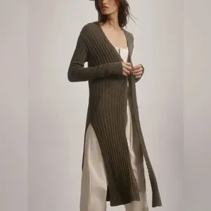 Pilcro Gauzy Olive Green Duster Cardigan Sweater(Size Medium) thumbnail 2