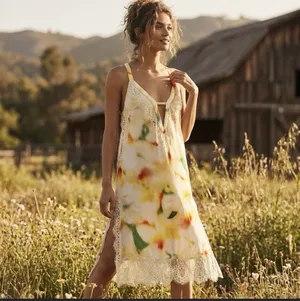 Anthropologie LyreBird Silky Midi Slip Dress thumbnail 2