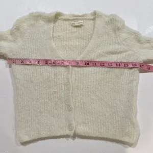 Aeropostale Fuzzy Cropped Cardigan XS Cream Soft Girl Cozy Sweater thumbnail 6